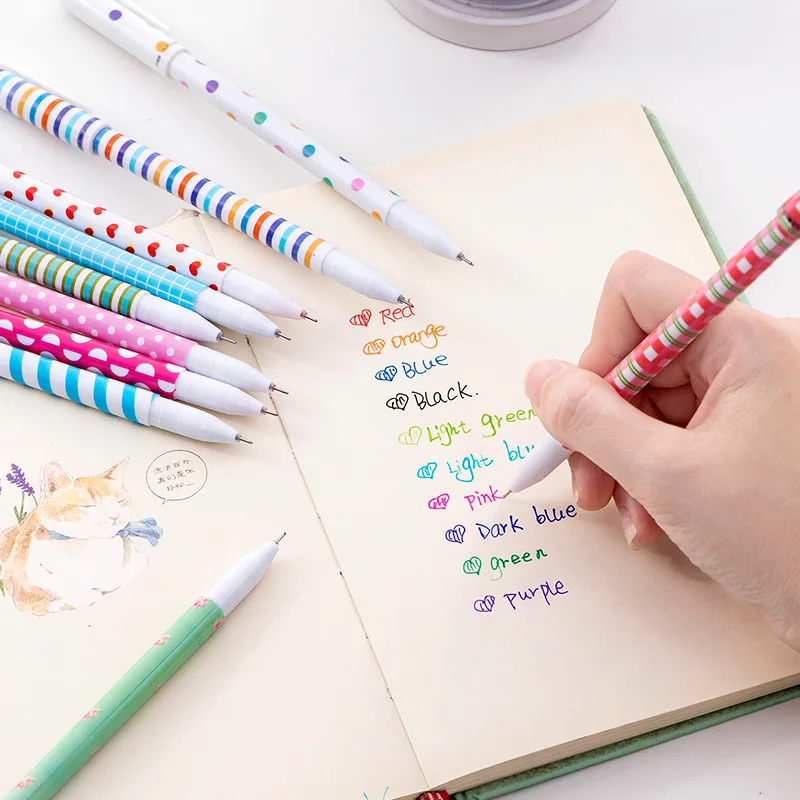 10Pcs/Box Cute Stationery 10 C - Coloured Gel Set recension och pris